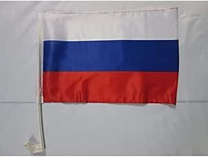 Russia Car Flag 18'' x 12'' - Russian Car flags 30 x 45cm - Banner 18x12 INCHES PLASTIC STICK - AZ FLAG
