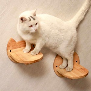 Rubberwood Cat Wall Steps (2PCS): Modern Cat Shelf Ladder - Etsy