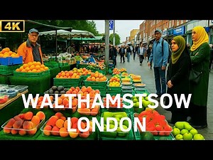 Walthamstow Market | London Open Market | London Walk Tour | 4k HDR