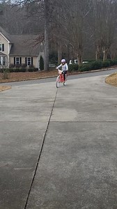 Riding big sis's adult bike.... | Richard Buck Beard
