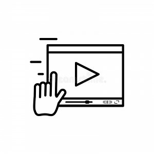 Video Media Player Template with Hand Cursor Stock Illustration - Illustration of vector, cursor: 147899426