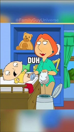 Stewie puts on a poop diaper 💩