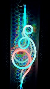 Electric Glow — Inside Abstract Neon 🩷 ⚡️ 🩵 Filmed this wild abstract neon tube sculpture shaped loosely like a cherry — but more interpretive, more electric. Built by Alex Ubatuba in collaboration with Dead Fish Studios, the piece is filled with mercury and neon gas, bending light into this surreal, liquid glow. Watching it power on while hearing the science behind the illumination made the art hit even harder. Where chemistry meets design, you get pure voltage-driven beauty! #reels #neon | G