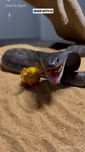 261K views · 2.3K reactions | A massive territorial clash erupts as the Fire-Yellow Spider attempts to dominate the unstoppable Obsidian Cobra. The ultimate desert survival standoff begins now. #ArachnidVsReptile #NatureDominance #CobraEncounter #DesertSurvival #SpiderStandoff ⚙️ AI-generated nature dramatization — no real creatures involved. | Insects Apex | Facebook