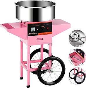 Cotton Candy Machine cart -Nurxiovo Electric Commercial Candy Floss Maker with Cart Stainless Steel Big Drawer Pink for Various Parties,20Inch Pink