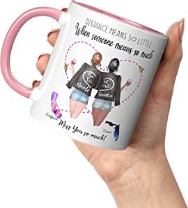 Best Friend Mug, Custom Best Friend Mug, Long Distance Friendship Gifts, Friendship Mug, Best Friend Coffee Mugs for Women, Girls, Besties Mug, BFF Gifts, Soul Sister Mug, Funny Friendship Gifts