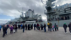 Farewell to HMS Montrose . Big crowds out in Montrose today to say goodbye to HMS Montrose before she gets decommissioned. Can you spot yourselves in the video ? 👀 | Strange Places in Scotland