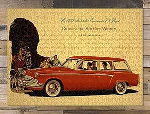 1955 Studebaker Commander V-8 Regal Conestoga Station Wagon for six Passengers | 1000 Piece Adult Jigsaw Puzzle | Fun Indoor Activity