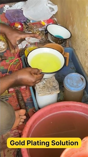 Gold plating solution making #goldplated #goldplating #electroplating #goldjewellery #goldjewelry