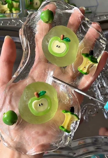 Green Apple Gummy Squishy Stress Ball — Satisfying ASMR