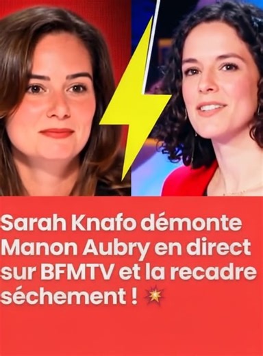 ↪️ 🚨 Tension en direct sur le plateau de BFMTV : Sarah Knafo tacle séchement Manon Aubry...😱 Tous les détails dans les c🗨️mmentaires⬇️ | Paris Info en Continu