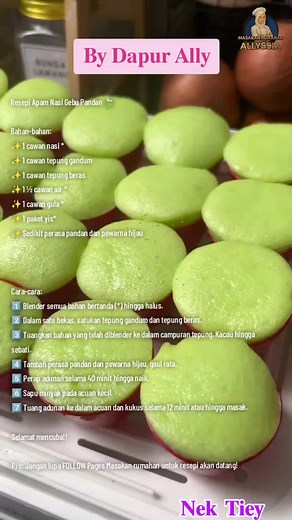 Apam Nasi Pandan Gebu Sukatan Cawan