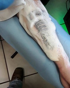 Custom negative space script done by Artist Krazy Jay .Booking Appointments for 2020 #lafayette #customscripttattoo #tattoos #louisianatattoo #louisianatattooartist #newiberiatattooshops #youngsville #broussardla #lafayettetattooshops #krazyjaytattoos #empireinks #hardliferotaries #twistededgemagazine #krazyjay #krazyjaylasvegas #inkmagictattooaftercare #fusionink🎲♠️♥️♦️♣️💯💪 | Sinners Luck Tattoo Company