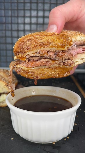 Roman Baths? Never me! I’m more of a French Dip person! #FrenchDip #RomanBaths 🥩🥖💦 . Prime Rib French Dip - leftover prime rib, shaved thin and piled high a toasty loaf of bread. Served with some Au Jus to keep things hot! . #SandwichLover #PrimeRib #RibRoast #FrenchDipSandwich #AuJus #PrimeRibeye #SteakAndCheese #SteakSandwich #RibeyeSteak | Carl Ol'Boy