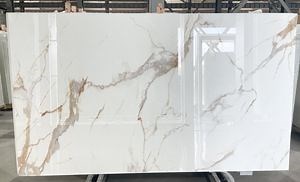 [Hot Item] Artificial Stone polished Calacatta Gold Nano crystallized Glass for interior/exterior kitchen/bathroom/floor/wall countertops/vanity/slabs/tile/cladding/paving