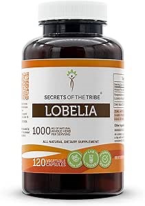 Secrets of the Tribe Lobelia 120 Capsules, 750 mg, Responsibly farmed Lobelia Inflata Dried Herb (120 Capsules)