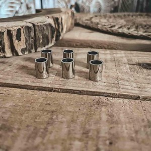6 Silver Tube Dreadlock Beads 8mm Big Hole Beads Dreads Hair Accessories - Etsy UK