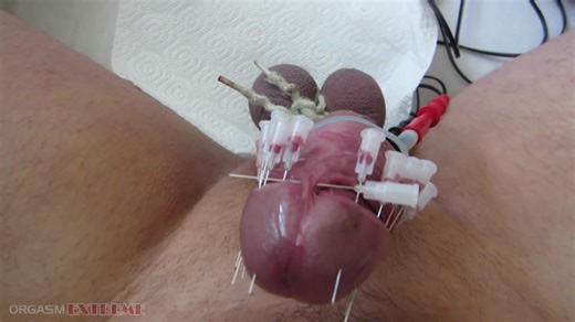 Cock Skewering - 10 Needles & CBT Estim Orgasm