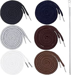 6pcs 57.4in Drawstring Cord with Spring Threader Tool, Replacement Drawstring for Sweatpants Sweatshirt Hoodies Shorts Pants Jackets Coats Bags- 6 Colors