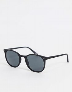 ASOS DESIGN square sunglasses in matte black plastic with smoke lens | ASOS