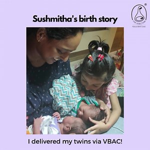 Vbac of my twins has been the most empowering experience. I feel so honored to announce myself as the first vbac twin mom at sanctum. I came to know about sanctum after delivering my first child via c section 5 years ago and decided 5 years ago to opt for natural birth if at all I want to have second child. When I got pregnant the second time I went to sanctum at 8 weeks after my pregnancy test at home. Sanctum has a different vibe and I havent felt I stepped into a hospital (ofcourse it's a nat