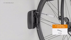 Monoprice On-Wall Rotating Vertical Bike Rack with Wall Mounted Rear Tire Stop Tray, 66 lbs Capacity, Bike Storage, Bike Hangers, for Road, Hybrid, Cyclocross, MTB, BMX