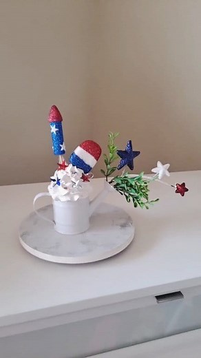 11K views · 158 reactions | 懶❤️ 4th of July Decor ✨️ #dollartree #diy #decor #handmade #ideas #fakecake #viral #viralshort | Dollardiylovers | Facebook