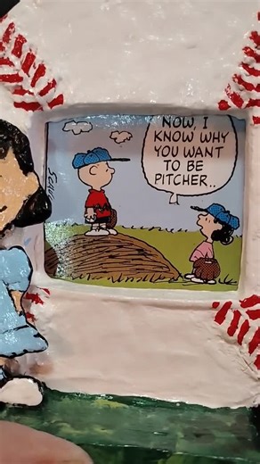 Peanuts Gang Baseball Shaped Framed Comic Strip, Lucy Comic Strip - Etsy