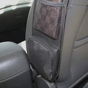 Automobile Seat Side Pocket Organizer, Black Car Mesh Pocket Seat Storage Hanging Bag, Multi-Pocket Drink Wallet Phone Glass Holder