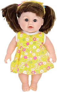 Pop - Babypop - Speelgoed pop - Baby doll - Bloemen outfit - Geel | bol