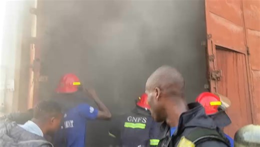 HAPPENING NOW: Fire outbreak in a warehouse at Adabraka… #DailyGuideNetwork | Daily Guide Network | Facebook