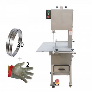 [Hot Item] Electric Meat Cutting Bandsaw Stainless Steel Butcher Equipment with Saw Blades Gloves
