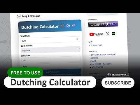 DUTCHING CALCULATOR (FREE to use) - ROULETTE Profit and Stop #responsiblegambling #horseracing
