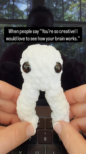 Now you know. What is that Little Crocheted critter???? That’s a Fresno Nightcrawler! The pattern will be included in the upcoming Sweet Spookies pack! #nightattheroxbury #fresnonightcrawler #crochethumor #crochet #crocheting | PawgysPlace Kelly