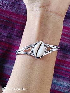 Handmade Cowrie Shell Bangle Bracelet Jewelry in 925 Sterling Silver - Etsy UK