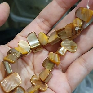 . Natural Sea Shells, Dyed Irregular Beads, *Burnt Orangr* . Rm4.70...