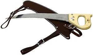 Outfitters Supply Hand Saw, Fanno Trail Saw with Premium Leather Scabbard & Cut-On-The-Pull Curved Blade for Hunting, Camping, Trail-Riding & Bushcraft; 22.5"