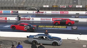 'Flying' Dodge Charger Drags Challenger Hellcat, Someone Lands a Crystal Clear Victory