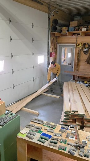 Stacking lumber: not the most glamorous part of the job, but when you dump a nice pile of lumber off the forks onto the floor, somebody has to pick it up. #lumber #millwork #woodworking #woodshop #smallbusiness | H&H Lumber