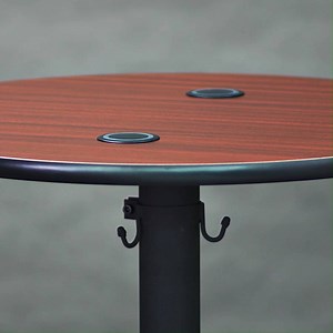 Those aren't 🍻 coasters... they're wireless chargers 📱 Explore our collection of wireless charging tables → bit.ly/2DZfbES | Displays2Go