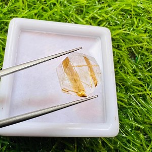 Natural Golden Rutilated Quartz Cabochon | Healing Crystal Gemstone - Etsy