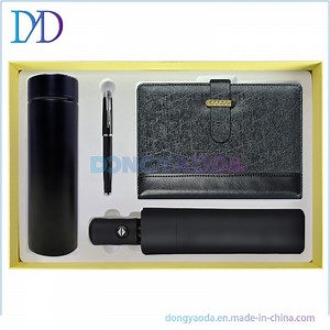 [Hot Item] Business Gift Vacuum Cup Umbrella Set Custom Logo Utility Company Opening Annual Meeting Event Advertising Souvenir