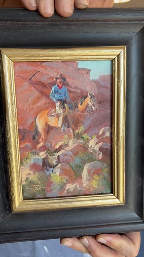 Rebuilding my minis. #cowboyart #ranchlife #oilpaintingrocks #oldwest #western | Kelly Donovan