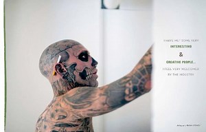 Rick Genest Zombie Boy photo shoot with Meagan Cignoli