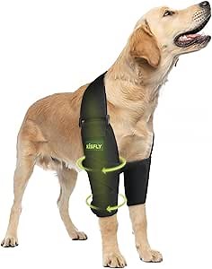 Dog Front Leg Brace, Dog Leg Support Wrap with Plastic Bar Stabilizers, Canine Front Leg Wrap Sleeve to Prevent Licking, Dog Sprains, Arthritis (Large)