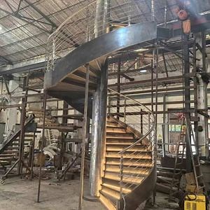 [Hot Item] Staircase Kit Round Indoor Steel Wood Attic Circle Stair Central Column Spiral Staircase