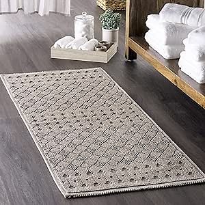 nuLOOM Blaise Modern Diamonds Bath Mat, 2x3, Beige