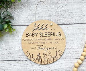 Baby Sleeping Sign, Door Hanger, Wreath Sign, Don’t Ring Doorbell, Do Not Disturb Sign, Shh Baby Sleeping Sign, Baby Shower Gift, - Etsy Australia