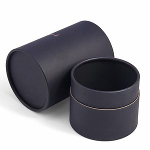 [Hot Item] Firstsail High Quality Candle Packaging Gift Perfume Black Paper Tube Round Cardboard Boxes with Lids