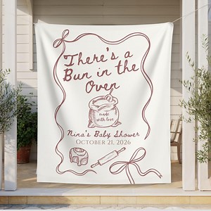 Bun in the Oven Baby Shower Backdrop: Baking Theme Tapestry - Etsy